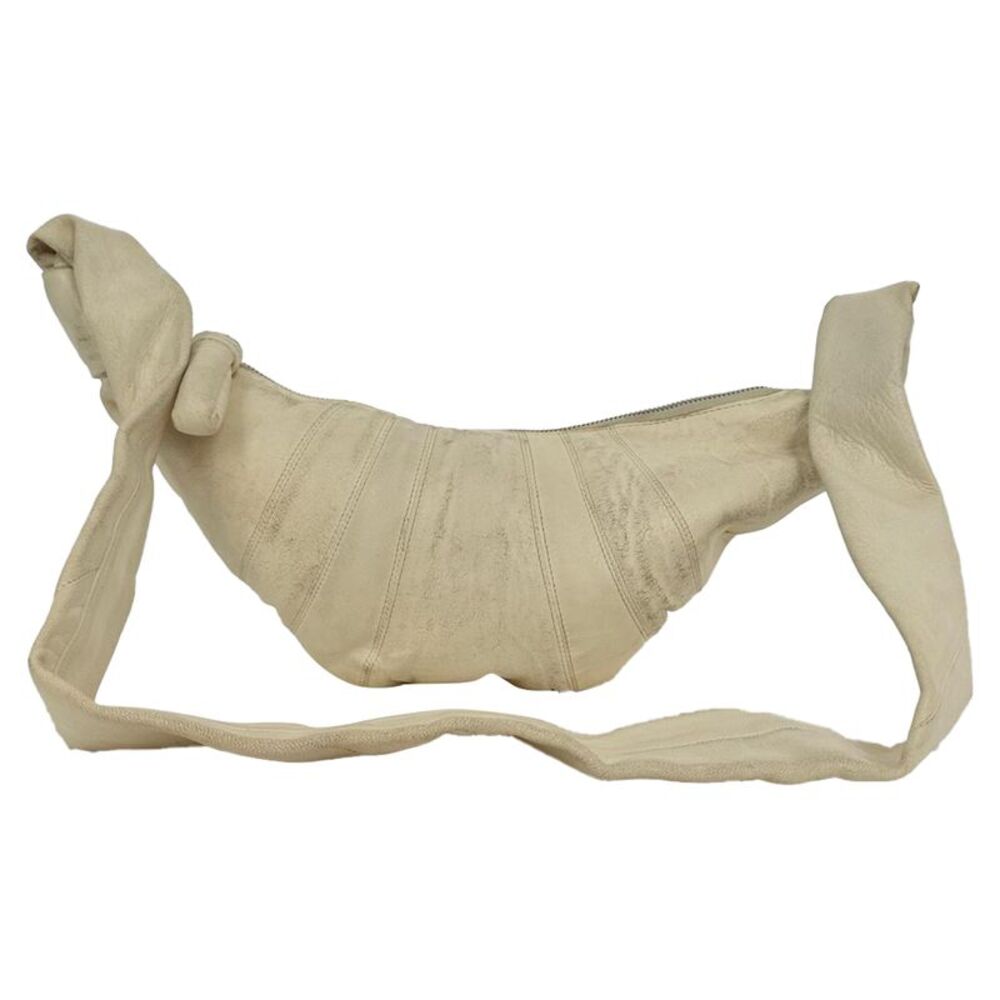 Lemaire Small Croissant Crossbody Bag in Cream Lamb Leather